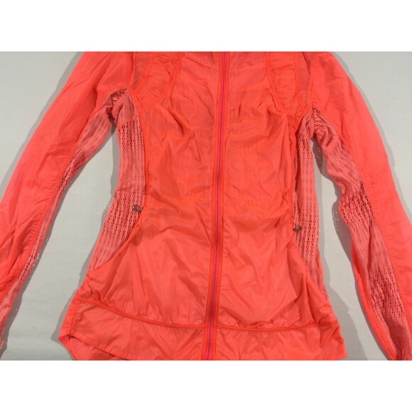 Lululemon Nothing to Hide Jacket Hot Orange Rain Jacket Zip Windbreaker Sz 6 - Picture 5 of 15